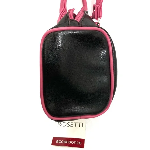 Rosetti Faux Leather Black & Pink Purse - Picture 4 of 14